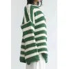 Striped Round Neck Dropped Shoulder Sweater