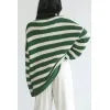 Striped Round Neck Dropped Shoulder Sweater