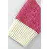 Sweet style color blocked versatile knitted sweater for women