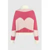 Sweet style color blocked versatile knitted sweater for women