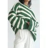 Striped Round Neck Dropped Shoulder Sweater