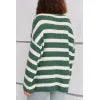 Striped Round Neck Dropped Shoulder Sweater